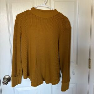Madewell Mustard Waffle Knit Thermal